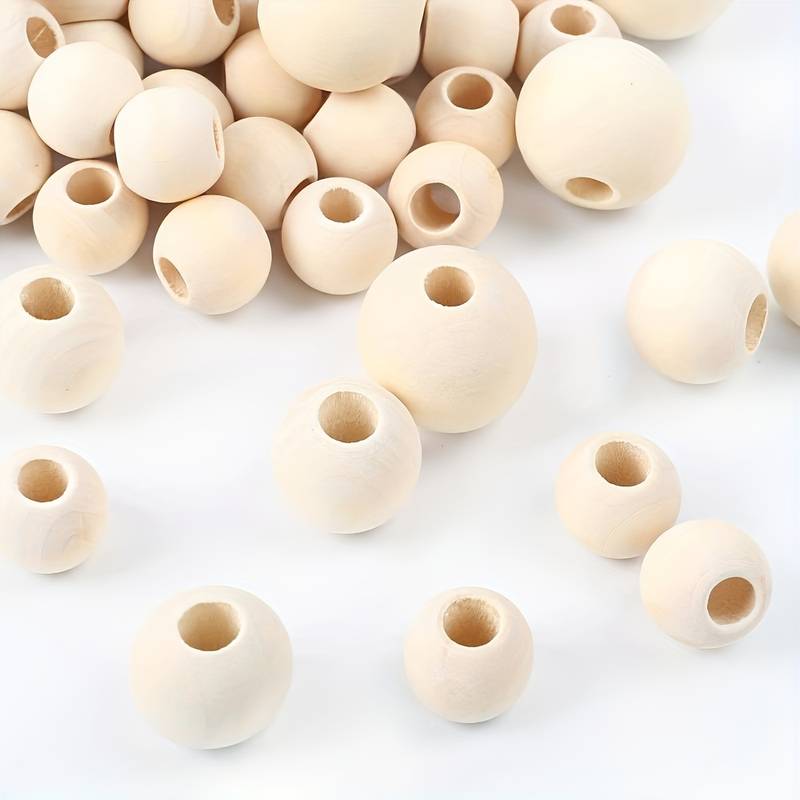 Wooden Beads For Crafts Large Wood Beads With 10 Metres Jute